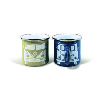 Lot de 2 Mugs émaillés Combi : Legendary Beige et Bleu