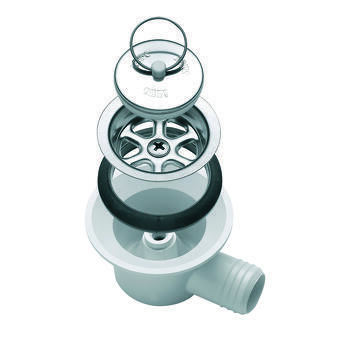 Bonde à siphon sortie coudée : Pour tuyau 20 mm