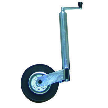 Roue Jockey télescopique : Fût diam. 48 mm. roue tôlée