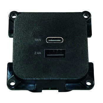Prise de charge USB avec USB-A et USB-C noir