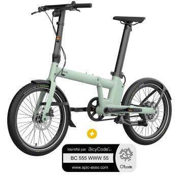 Vélo à assistance électrique pliant 20'' Afternoon Pro Vert Fumé Satin + Marquage Bicycode