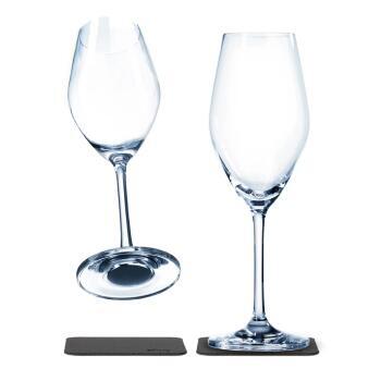 Lot de 2 verres à champagne en cristal aimantés
