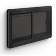 Baie double vitrage acrylique S10 coulissante : 800 x 450 avec encadrement noir Dometic