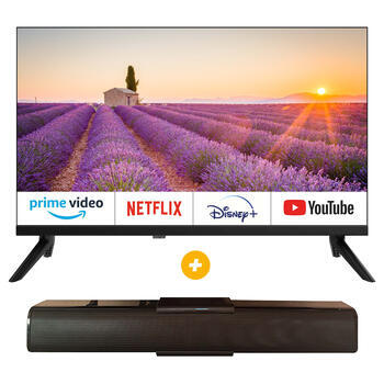 Smart TV Android TV Officiel 32 Pouces +  Barre de son bluetooth Soundfix