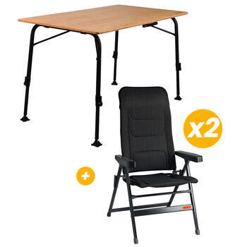 Table Agora 2 personnes + 2  Fauteuils Major Gris foncé