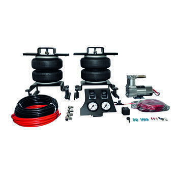 Kit renfort pneumatique 7 pouces avec 2 coussins + fixations + compresseur + panneau de commande, double manomètre + 2 interrupteurs à droite du volant