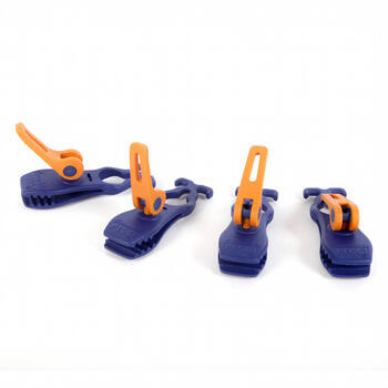 Crocodile Peggy® Pince de serrage à dégagement rapide bleu - Lot de 4
