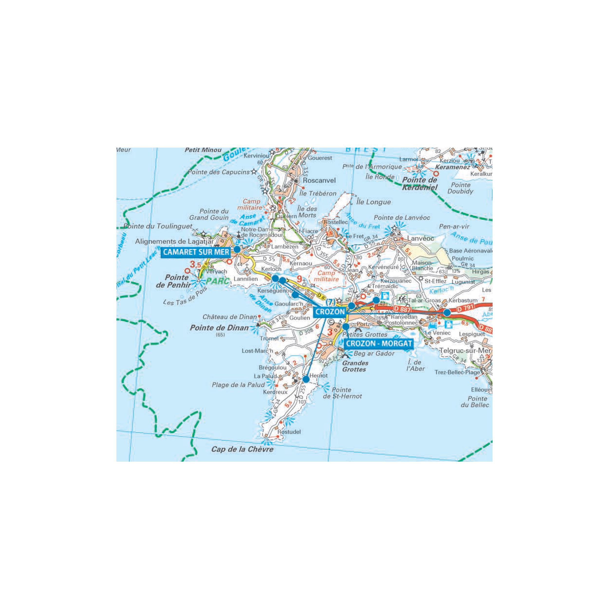 Cartes routières aires gratuites : Bretagne