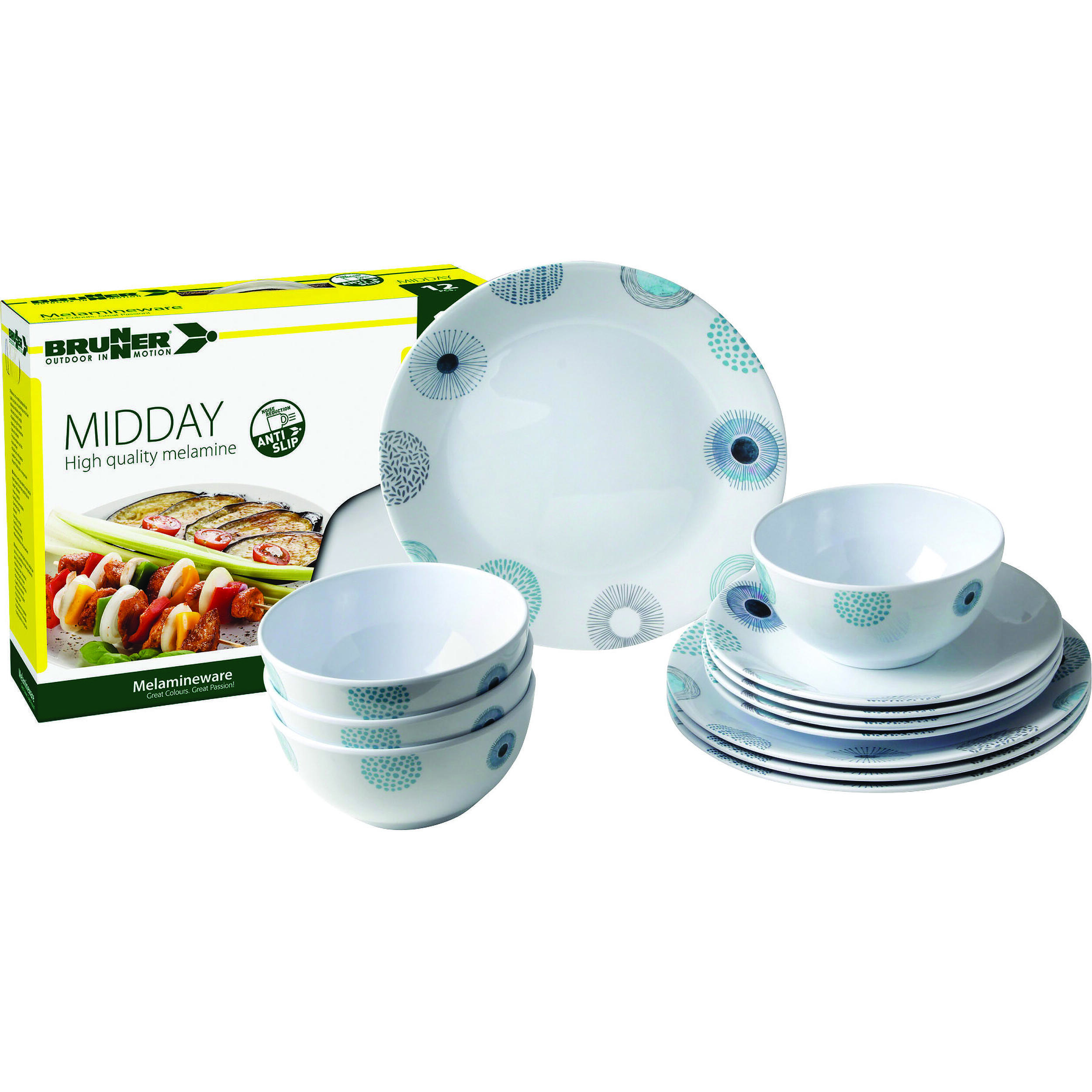 Pack vaisselle mélamine Deep Sea 12 pièces