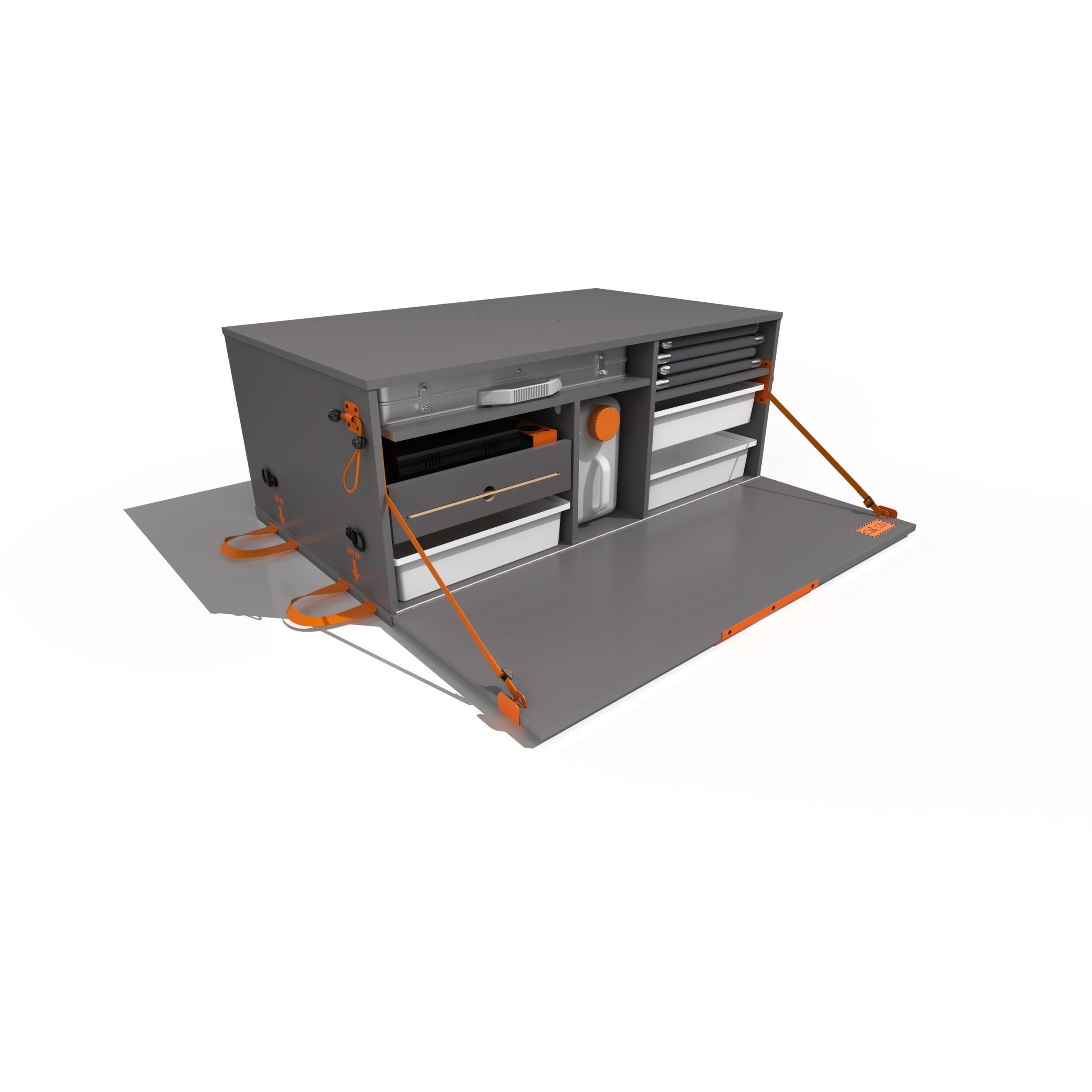 Malle arrière Bebox gris uni sans couchage