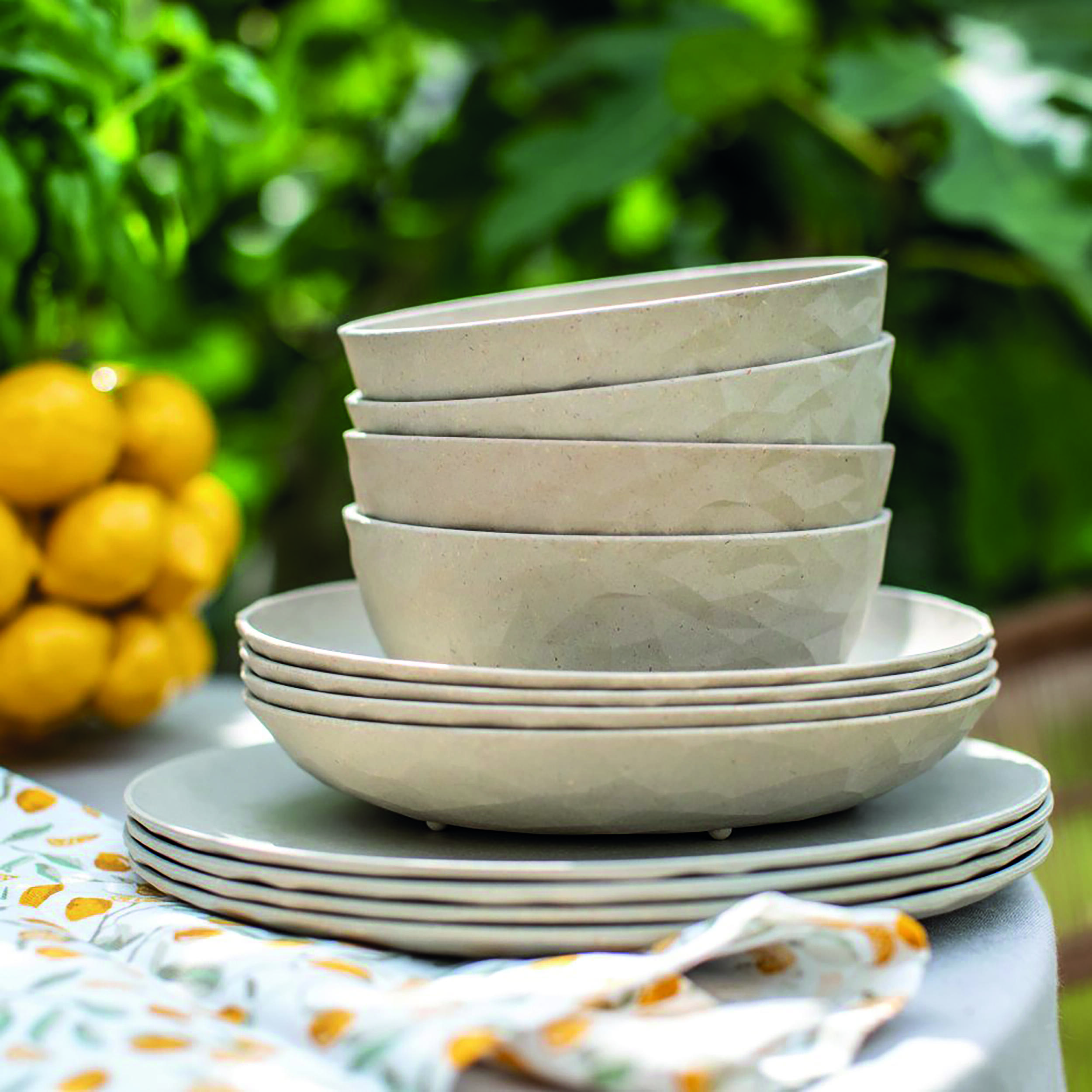 Lot de 4 assiettes plates CLUB : Coloris beige