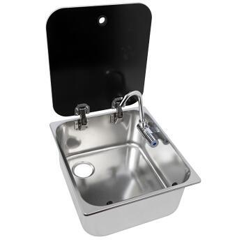 Évier De Camping En Acier Inoxydable - Bassin De Lavage 5,5L Avec Bouchon De Vidange - Pour Pique-nique, VR, Plein Air